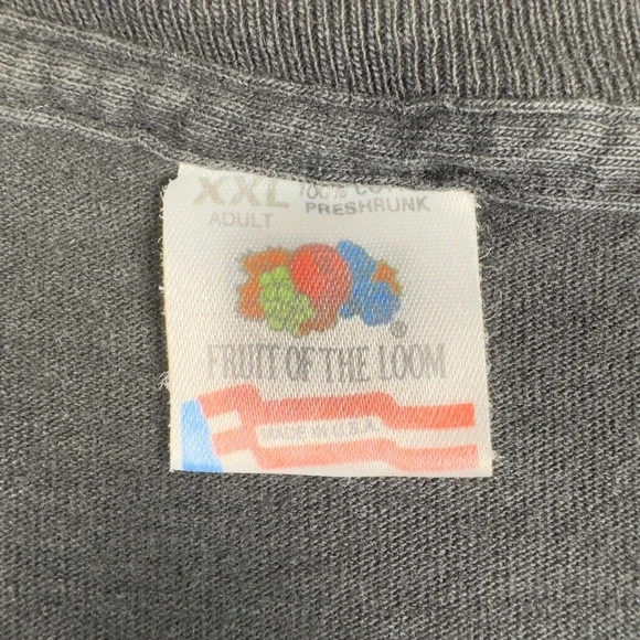 Vtg 90s Fruit of the Loom Blank T-Shirt XXL Faded Black Single Stitch USA Made - Picture 4 of 8